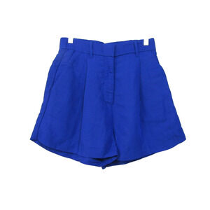 H&M Blue LInen Shorts‎ Womens sz 4 Boho Cottagecore Whimsical Fairy Minimalist